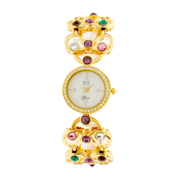 ELIZ ES25-8302L GHU Gold SS Case Jewelry Bracelet Women's Watch