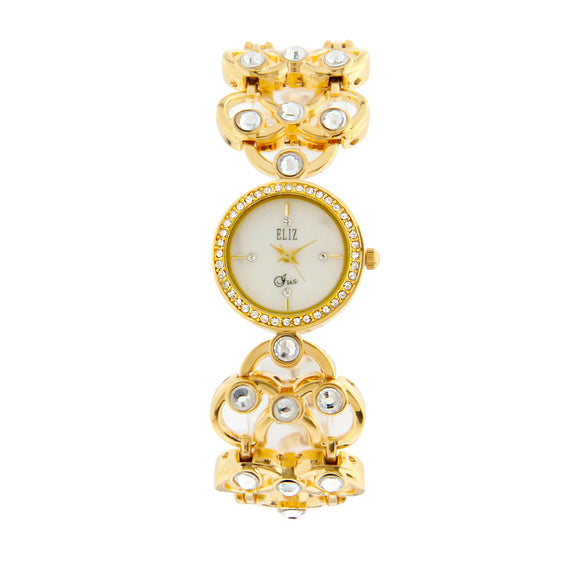 ELIZ ES25-8302L GHW PVD Gold Case Jewelry Bracelet Women's Watch