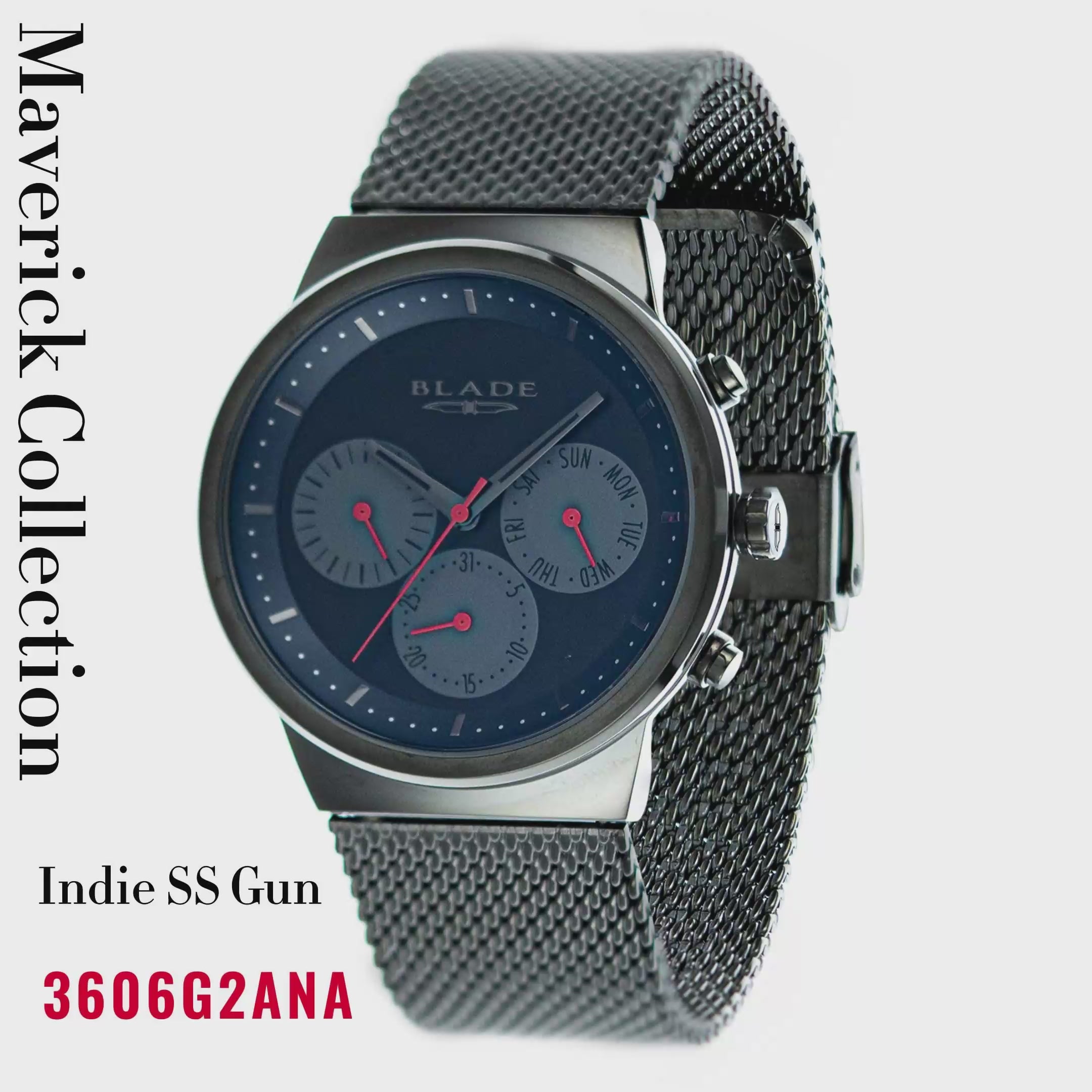 BLADE Indie SS Gun 3606G2ANA Men's Watch Video