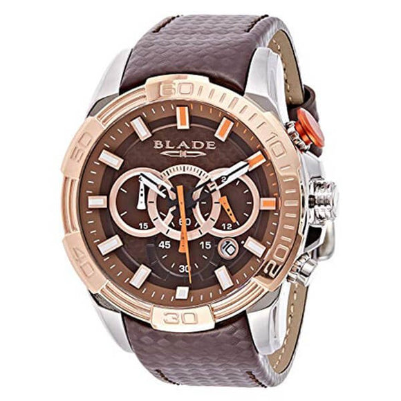 Blade Men's Brown Dial Rose Gold Bezel Brown Leather Strap Chronograph Watch 3508GSS-TOO 1