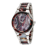 Blade Women's Acetate Dial Stainless Steel Band & Case With Acetate Analog Watch 15-3198L Red 1