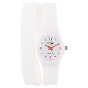 Bart & Melon Women's White Dial White Polycarbonate Case XL silicon Band Analog Watch 11-NL004 -WR