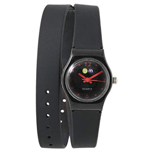 Bart & Melon Women's Black Dial Black Polycarbonate Case XL silicon Band Analog Watch 11-NL004 NR