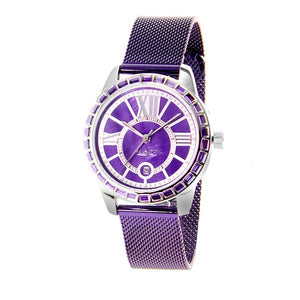 Blade womens stainless steel case purple dial pvd purple mesh strap calender 3333l2svv 1