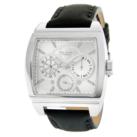 Blade Men's White Dial Black Leather Strap Multifunction Watch 10-3392GSS-SNN 1