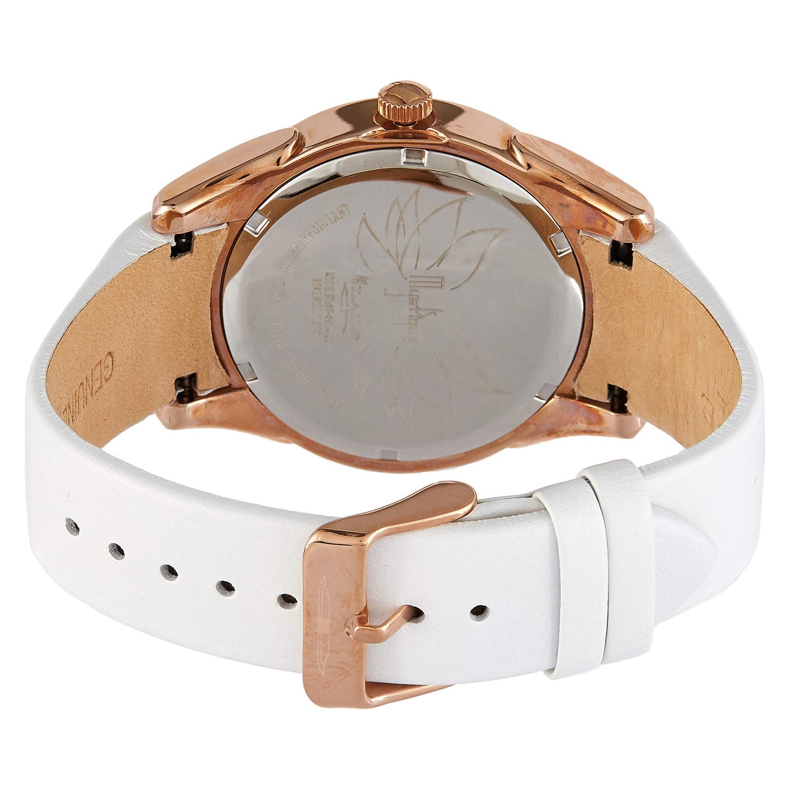 BLADE 35-3524L Rose Gold Plated Case White Leather Strap Women's Watch