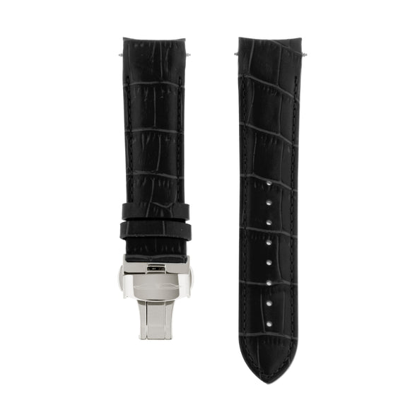 BLADE Sempre Black Genuine Leather Strap, Steel Luxury Buckle