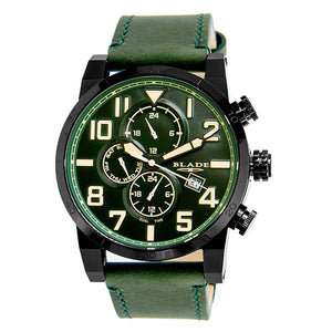Blade Men's Green Dial Leather Strap Multifunction Watch Centurion Green 1
