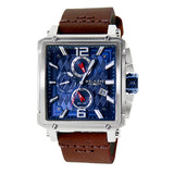 BLADE Vertex Blue 3550G1SBO Men's Square Shaped Genuine Leather Watch