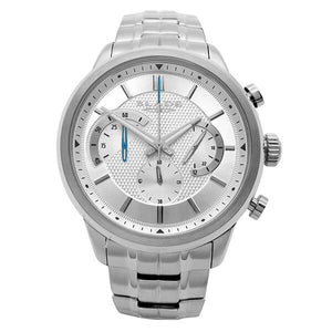 Blade Men's Silver Dial Stainless Steel Chronograph Watch Cachet White 1