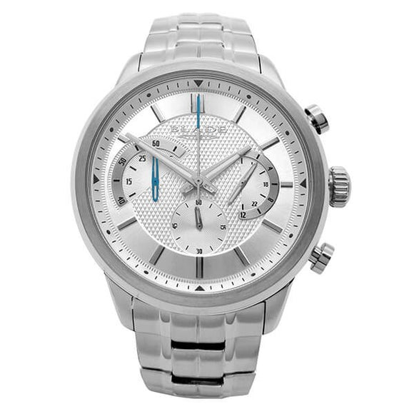 Blade Men's Silver Dial Stainless Steel Chronograph Watch Cachet White 1