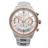 Blade Men's Silver Dial Rose Gold Bezel Stainless Steel Chronograph Watch Cachet Rose 1