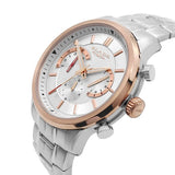 Blade Men's Silver Dial Rose Gold Bezel Stainless Steel Chronograph Watch Cachet Rose 3
