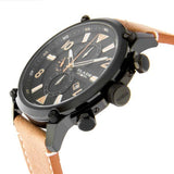 BLADE Men's Stainless Steel Case Chronograph Tan Strap Watch - 3554G1NND 2