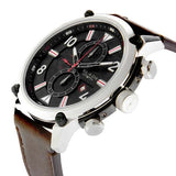 BLADE Men's Stainless Steel Case Chronograph Black Dial Brown Strap watch - 3554G1SNO 2