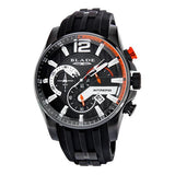 Blade men's black plated case black dial black silicon strap chronograph force night 1