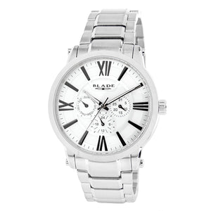 Blade men's White Dial Stainless Steel Case and Band Multi function Rise SS White 1