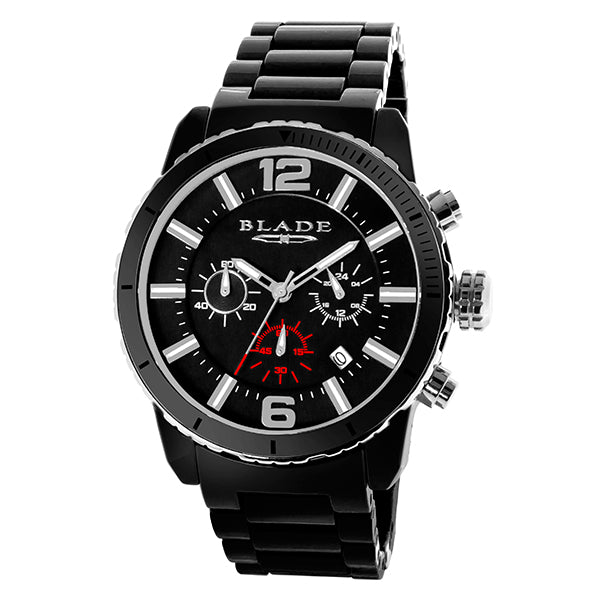 Blade Men's Black Dial Ceramic Chronograph Watch - Ceracro Black 1