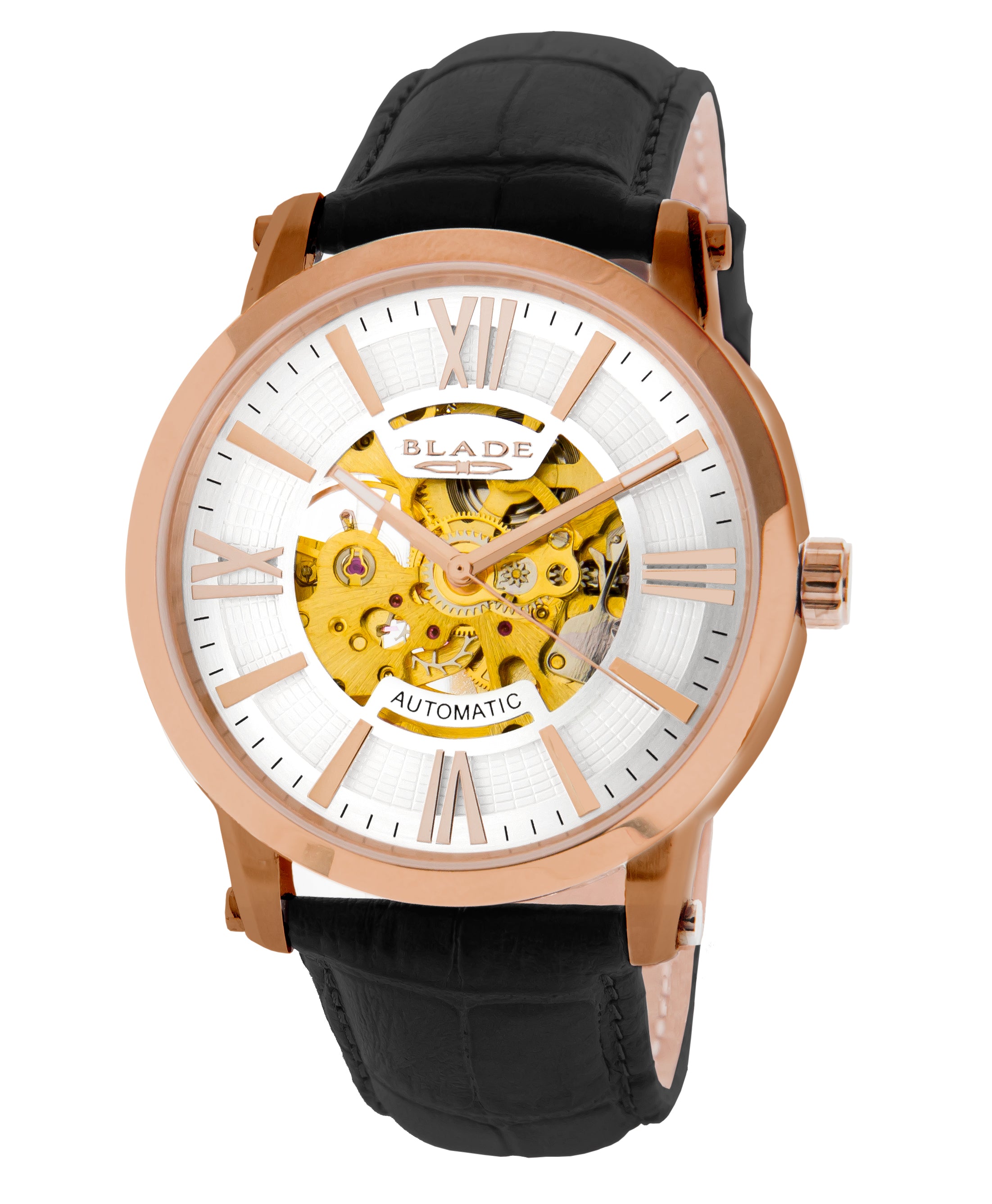 BLADE Volare Rose 3592G1RWN SS Leather Men's Watch - Front