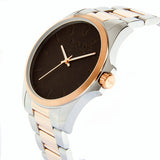 Blade Men's Brown Leather Dial Rose Gold and Silver Stainless Steel Watch 2
