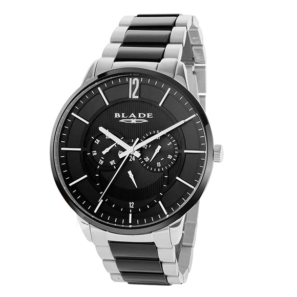 Blade men's black dial Stainless Steel Case Stainless Steel Band with Ceramic Links multi function frost mono 1