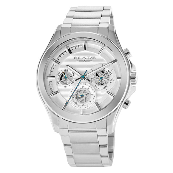 Blade men's White Dial Stainless Steel Case and Band Multi function Voyager White 1