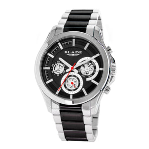 Blade men's Black Dial Stainless Steel Case Stainless Steel Band with Ceramic Links Multi function Voyager Mono 1