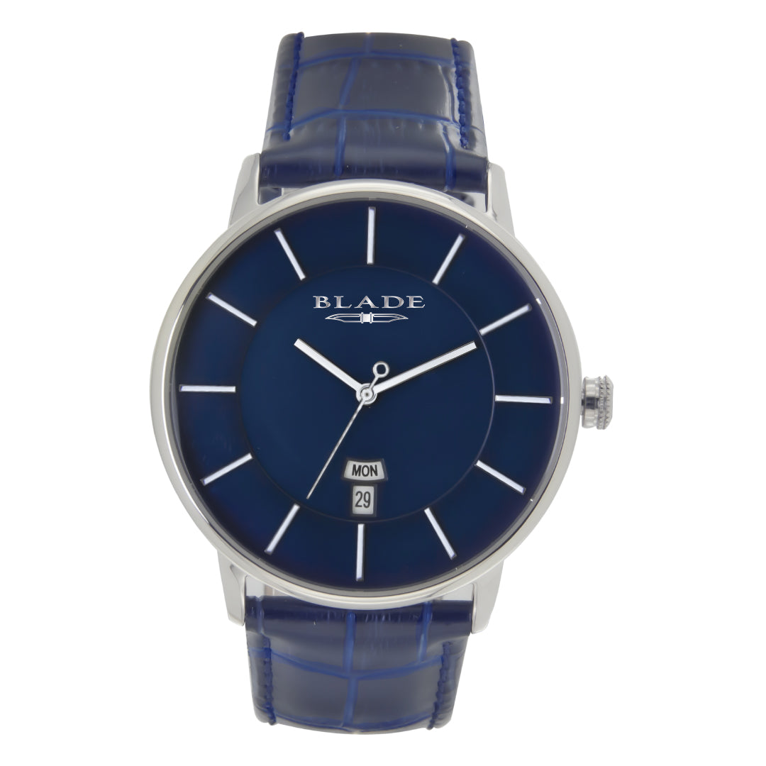 Blade 3650G1SBB Blue Dial Stainless Steel Blue Leather Watch