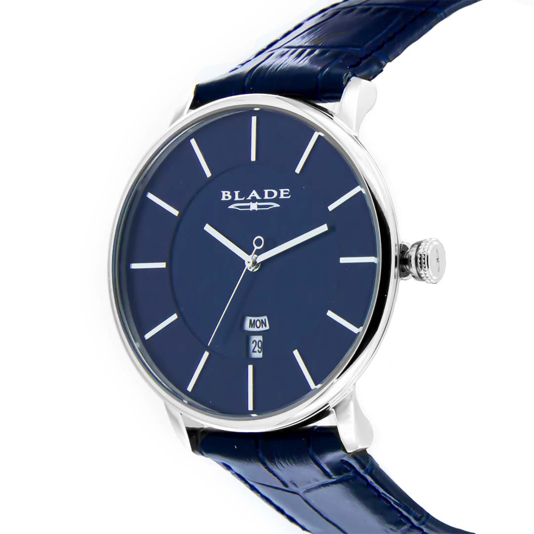 Blade 3650G1SBB Blue Dial Stainless Steel Blue Leather Watch