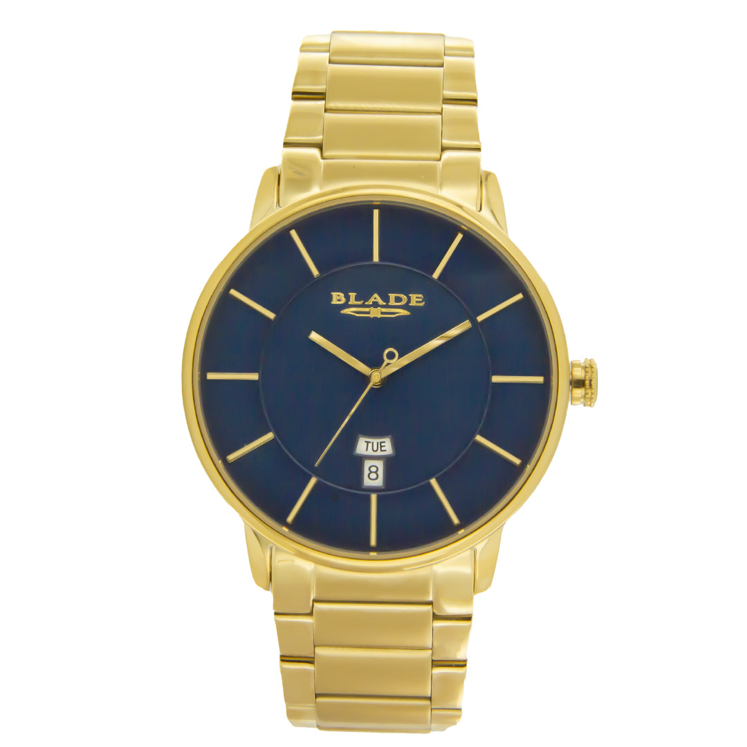 Blade 3650G2GBG Blue Dial Gold Plated Stainless Steel Watch
