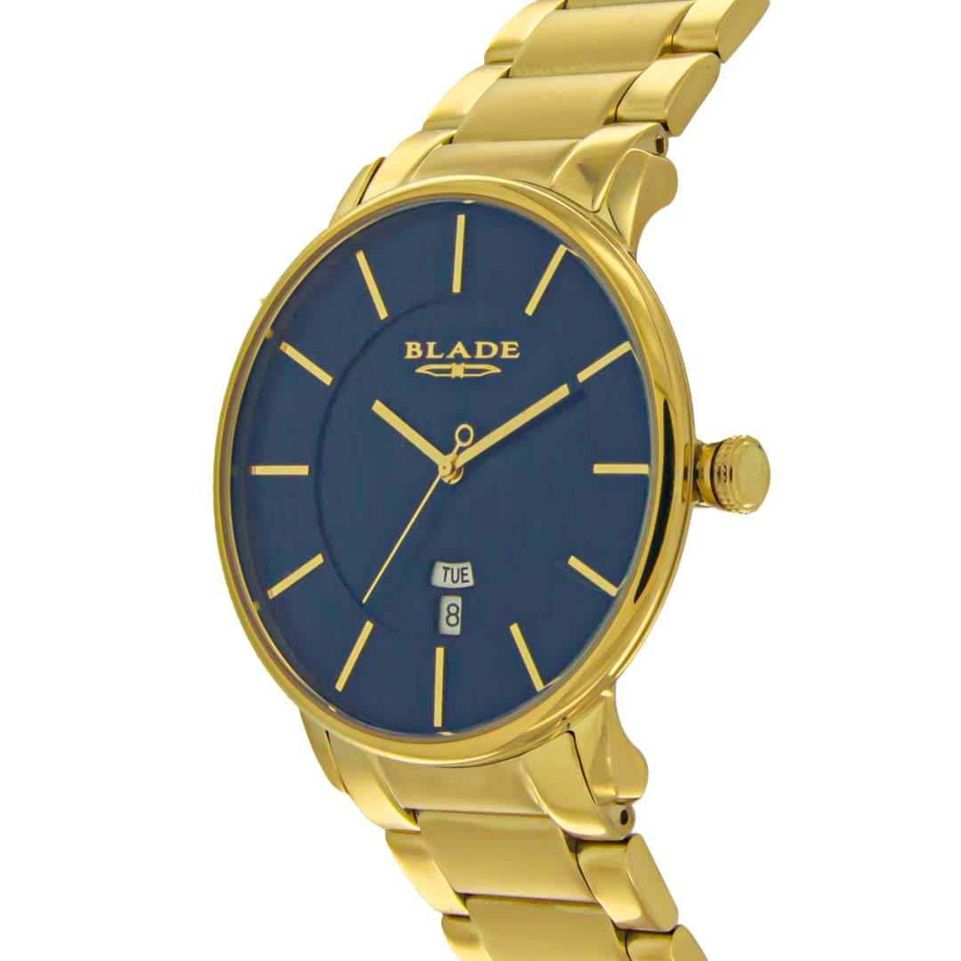 Blade 3650G2GBG Blue Dial Gold Plated Stainless Steel Watch