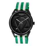 BLADE 3697GSW6G White-Green Retro-Fútbol Special Edition NATO Strap Unisex Watch - Front 04