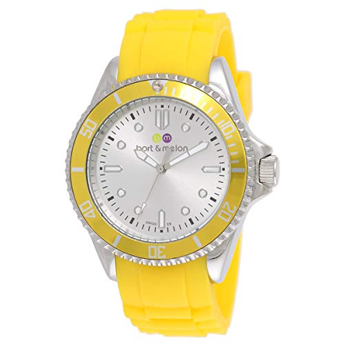 Bart & Melon Unisex White Dial Yellow Silicon Band Analog Watch 12-NU010-SWY