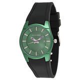 Bart & Melon Womens Green Dial and Case Black Silicon Band Analog Watch 12-DL007-GN