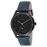 Bart & Melon Unisex Black Dial Blue Leather Band Analog Watch 15-DG013-2NNB
