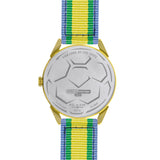 BLADE 3697GSW6B Yellow-Green-Blue Retro-Fútbol Special Edition NATO Strap Unisex Watch - Back 02