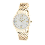 Eliz women's Mother of pearl Dial Gold plated stainless steel case and back Analog Watch ES8518L2GHG