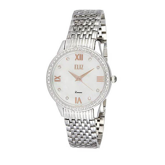 Eliz women's Mother of pearl Dial stainless steel case and back Analog Watch ES8518L2SHR 1