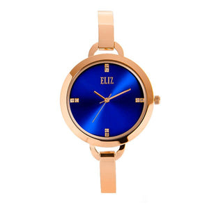 Eliz women's Blue Dial Rose gold plated case and Band Analog Watch ES8539L2RBR 2