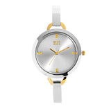 Eliz women's Silver Dial gold and silver plated case and Band Analog Watch ES8539L2TWT