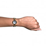 Eliz Women's Blue Mother of pearl Dial Gold plated Stainless Steel Case Bracelet Band Watch ES8644L2GKG 3