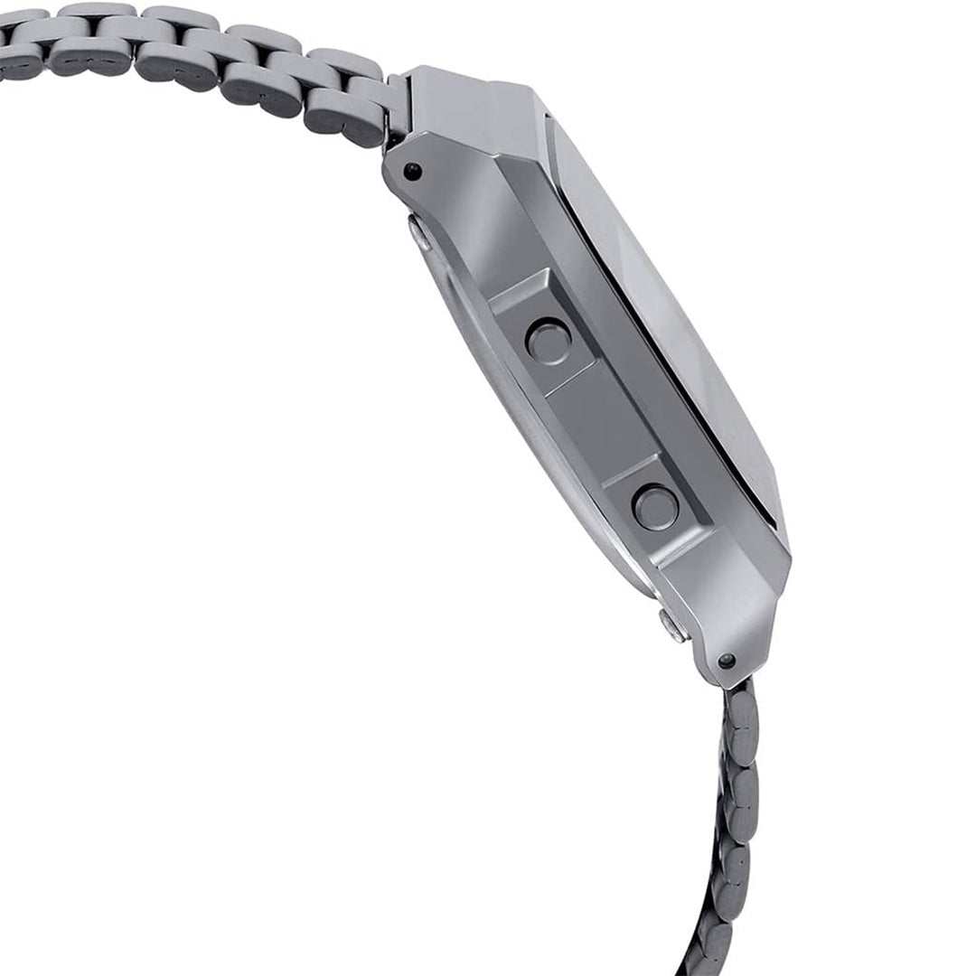 Casio Unisex-Adult Quartz Watch, Digital Display and Stainless Steel Strap A168WGG-1BDF