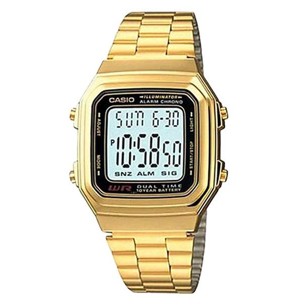 Casio Men's Gold Plated Digital Illuminator Watch - A178WGA-1A