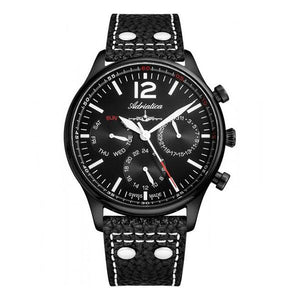 Adriatica Swiss-Made Mens Leather Chronograph Watch - A8268.B254QF