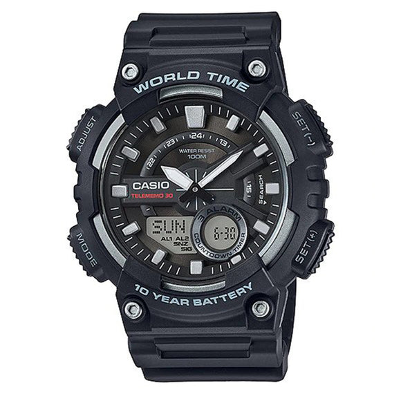 CASIO World Time Analog and Digital Watch - AEQ-110W-1A
