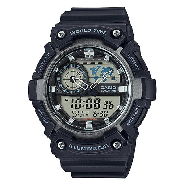 Casio World Time Illuminator Analog Digital Watch - AEQ-200W-1A