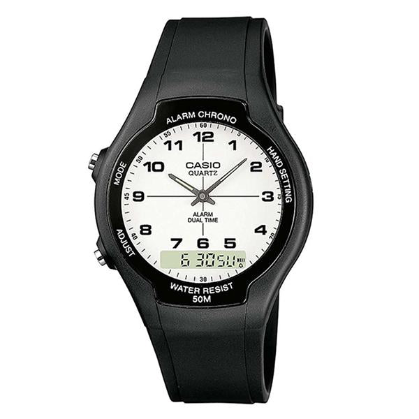 Casio Analog Digital White Dial Resin Band Watch - AW-90H-7B
