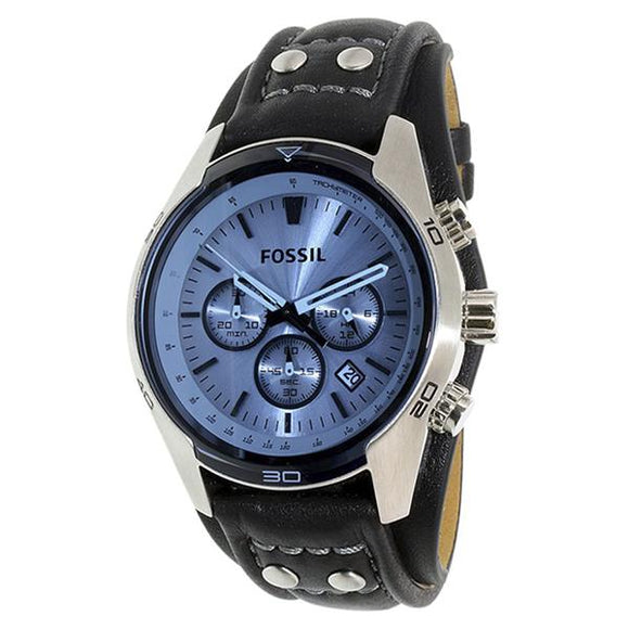 Fossil Men's Blue Dial Leather Strap Analog Watch - CH2564 1