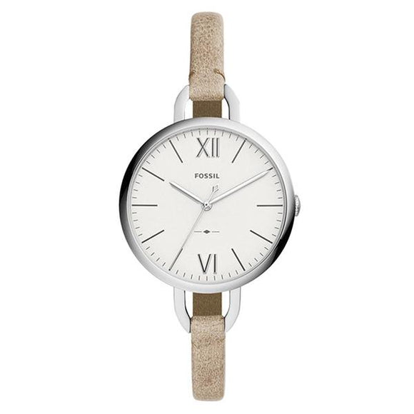 Fossil Women's White Dial Leather Strap Analog Watch - ES4357 1