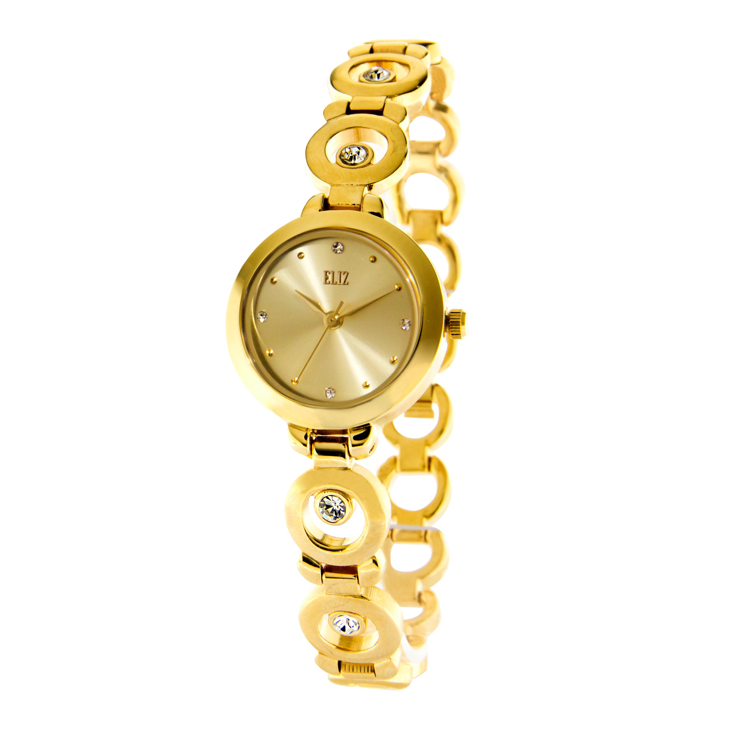 ELIZ ES8588L2GCG Gold Case Jewelry Bracelet Women's Watch